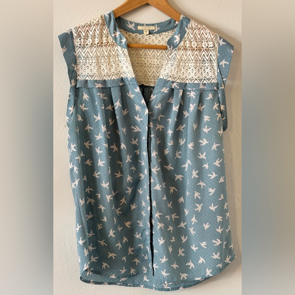 Pleione Blue and White Tank Top